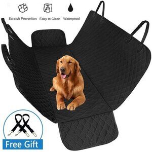 Dog Seat Cover Hammock Pet Seat Pad Back Waterproof Car Truck + Pet Seatbelt